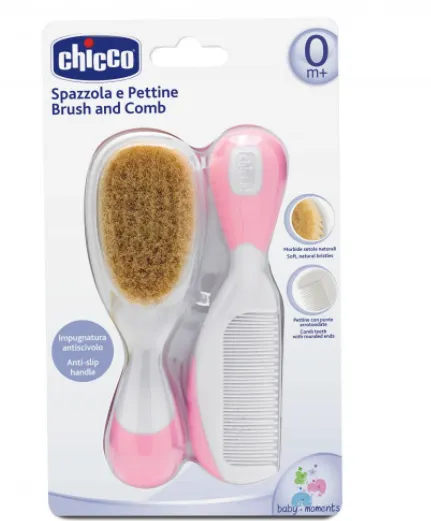 Set pieptan + perie pink, 06569, Chicco