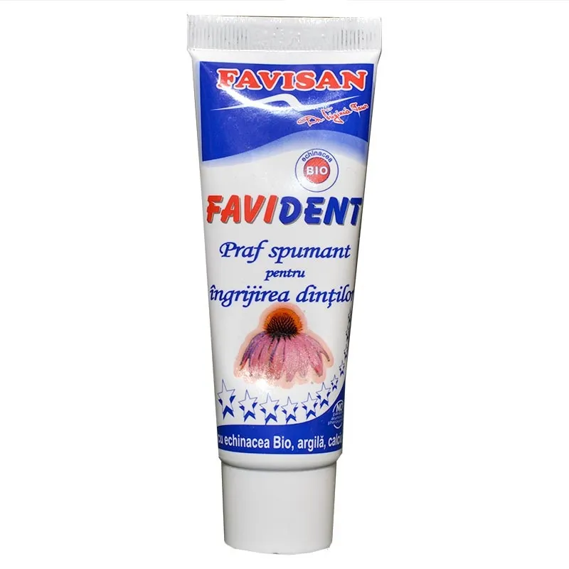 Favident Praf spumant pentru ingrijirea dintilor 50 ml