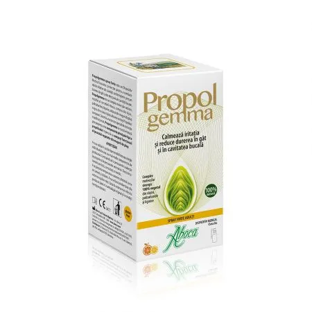 Spray de gat cu alcool pentru adulti Propolgemma Forte, 30 ml, Aboca