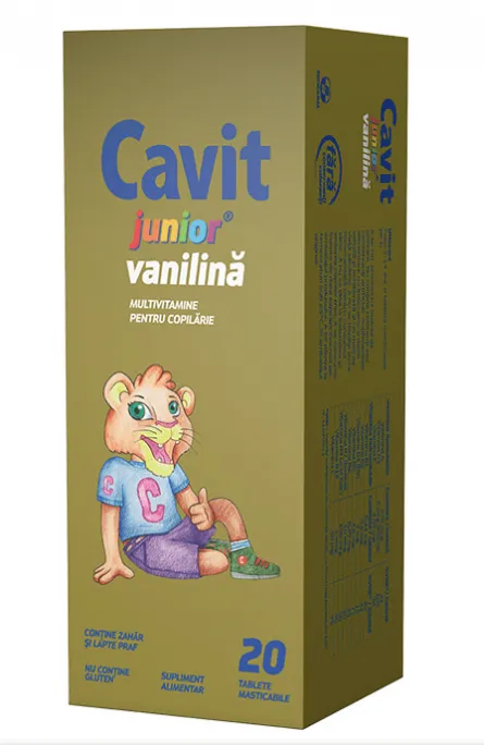 Cavit Junior cu vanilie x 20 tablete masticabile