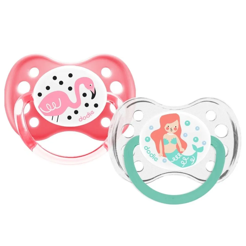 DODIE SET 2 SUZETE ANATOMICE SILICON +6LUNI DUO SIRENA/FLAMINGO A18