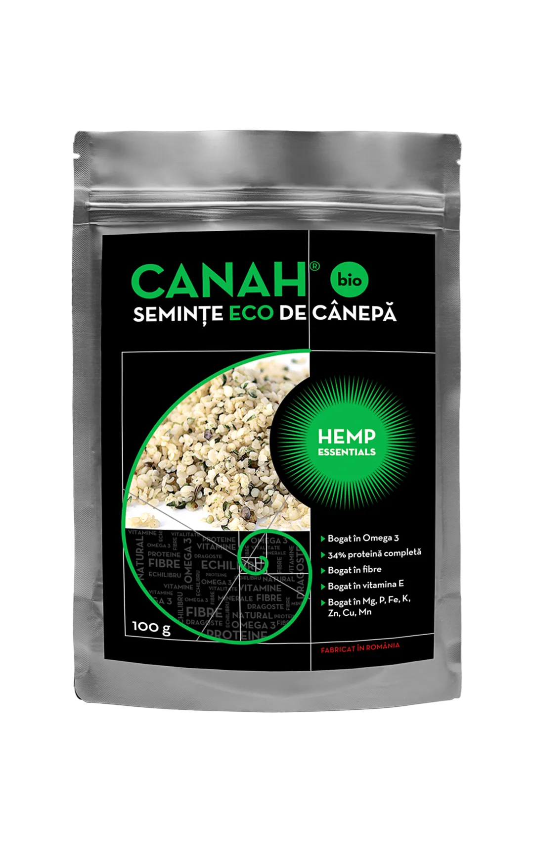 Seminte decorticate canepa Eco x 100g (Canah)