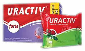 Uractiv Forte 10 capsule + Servetele Umede Intime Cadou