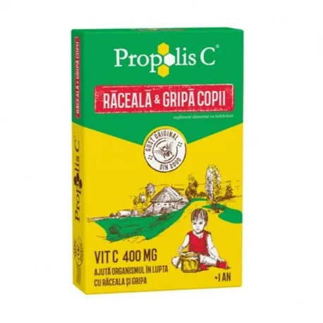 FITERMAN Propolis C Raceala si Gripa copii, 8 plicuri