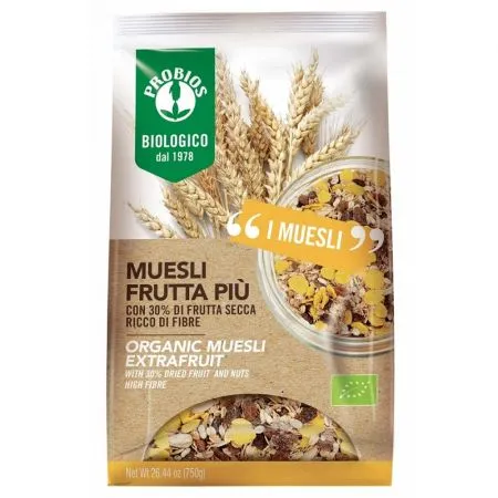 Musli bio cu multe fructe, 750 g, Probios