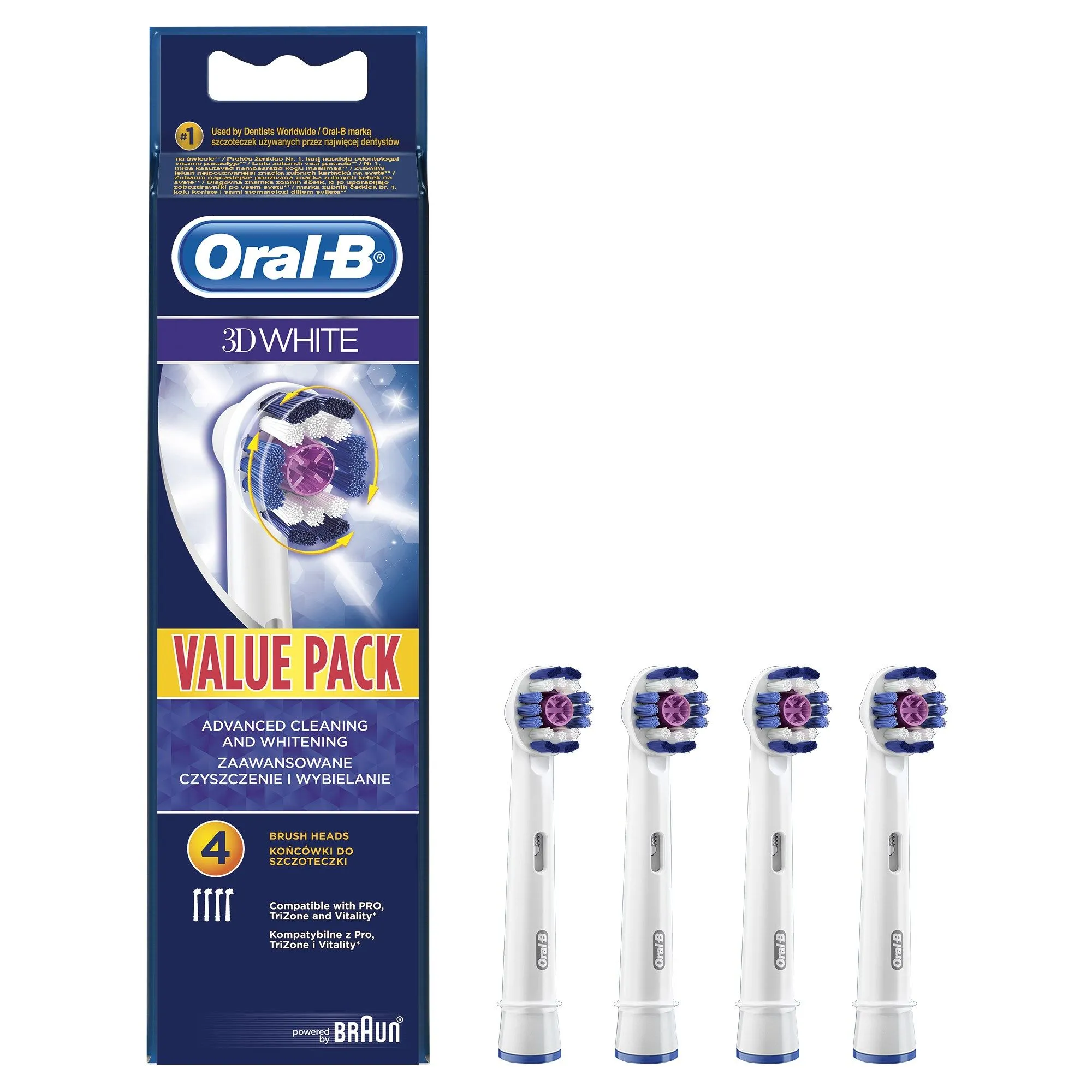 Rezerva periuta de dinti electrica Oral-B 3D-White, 4 bucati