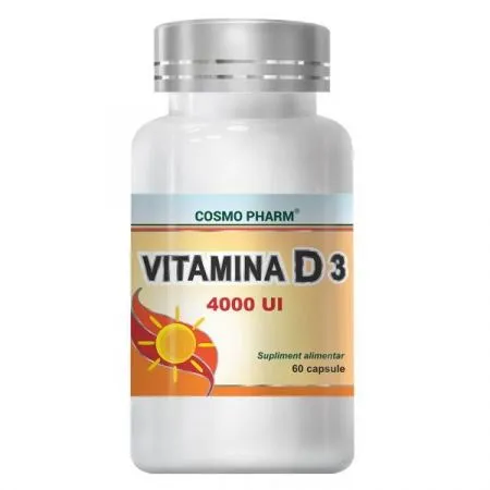 Vitamina D3 4000 UI, 60 capsule, Cosmopharm