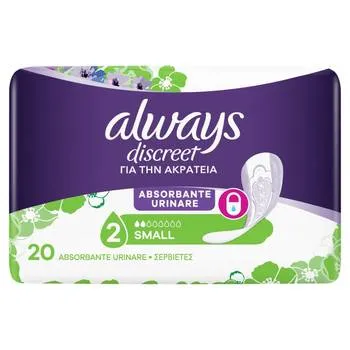 Absorbante pentru incontinenta urinara Discreet Pads Small, 20 bucati, Always