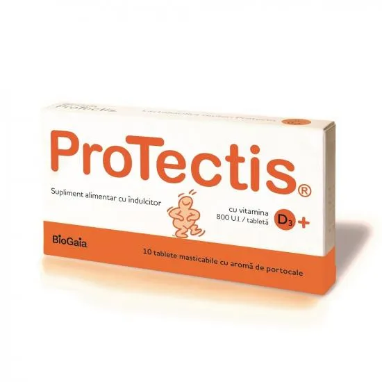 Protectis vitamina D3 aroma de portocale x 10 comprimate masticabile