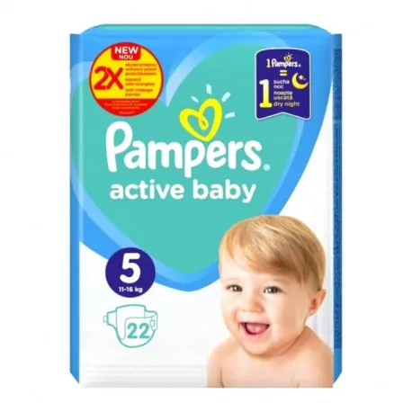 Pampers 5 Active Baby 11-16kg x 22 bucati