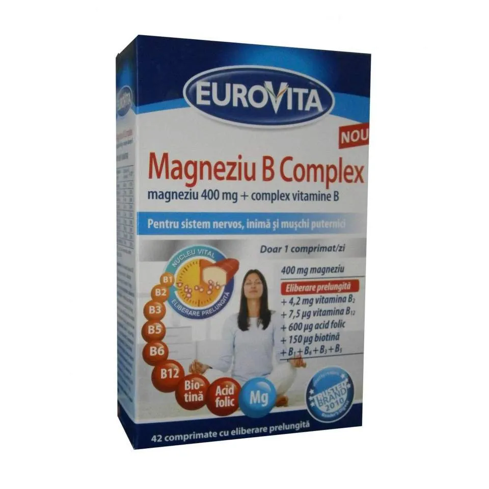 EUROVITA MAGNEZIU B COMPLEX 42 COMPRIMATE