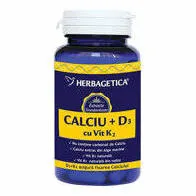 HERBAGETICA Calciu + vit. D3 cu K2 x 60cps