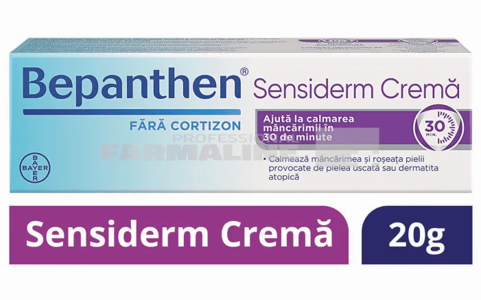 Bepanthen Sensiderm Crema 20 gr - calmeaza mancarimea si roseata pielii provocate de iritatii