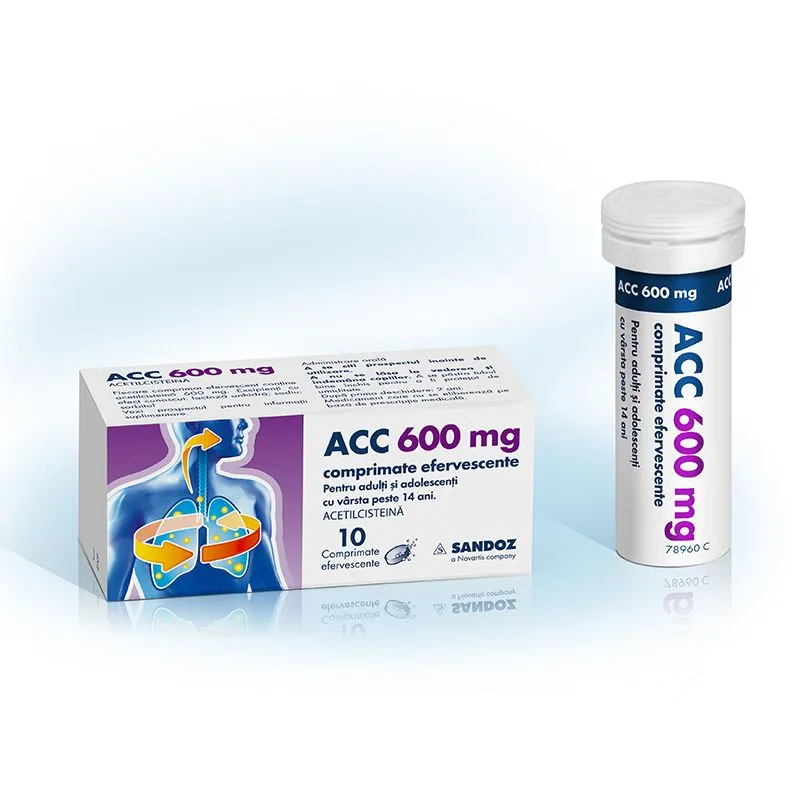 ACC 600mg,10 comprimate efervescente in tub