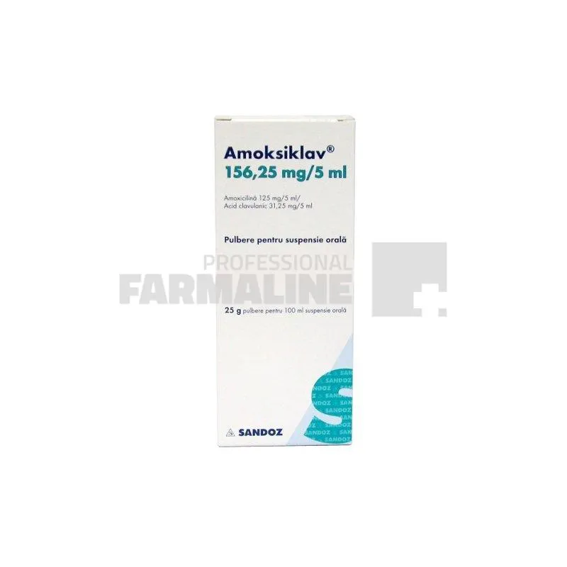 AMOKSIKLAV 156,25mg/5ml x 1 PULB. PT. SUSP. ORALA 156,25mg/5ml LEK PHARMACEUTICALS - SANDOZ