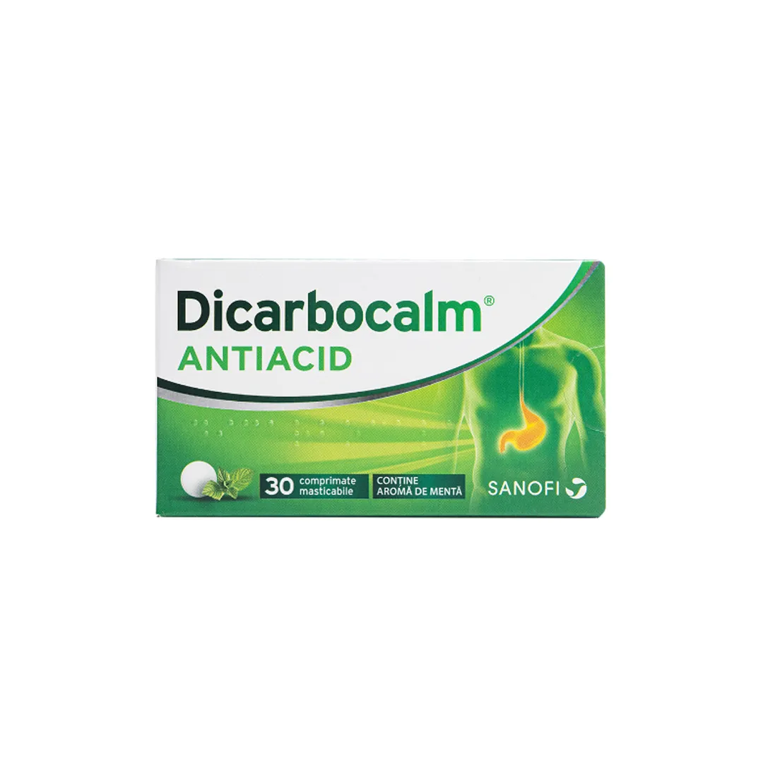 Dicarbocalm antiacid, 30 comprimate masticabile, Sanofi