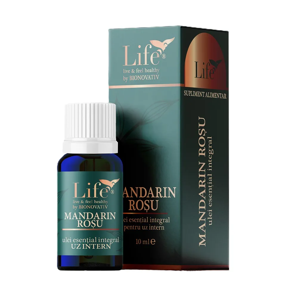 Ulei esential integral de mandarin rosu, 10 ml, Bionovativ