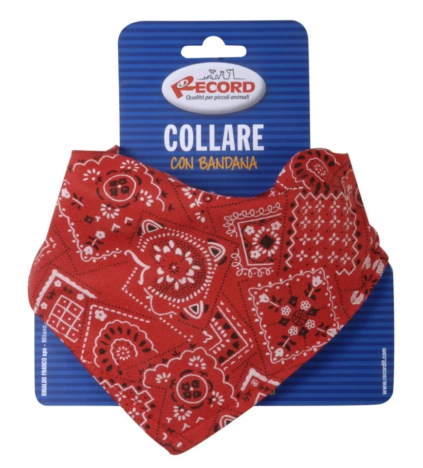 Zgarda nylon, cu bandana, reglabila - 1.5cm - Rosu