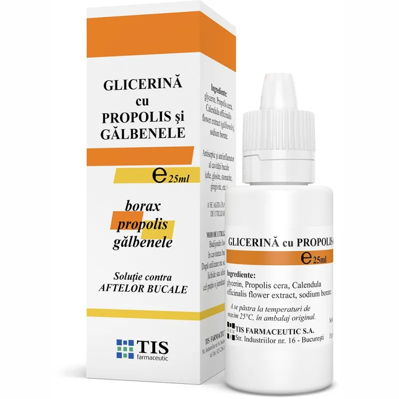 Glicerina cu propolis,galbenele 25ml Tis