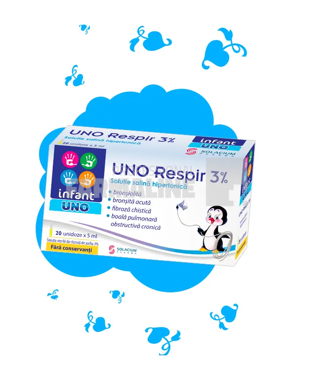 Infant Uno Respir 3% solutie salina hipertonica 20 unidoze