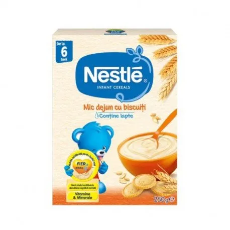 Cereale Nestlé® Mic dejun cu biscuiti, 250g, de la 6 luni