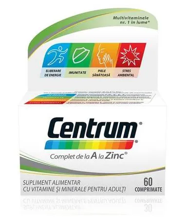 Centrum de la A la Zinc, 60 comprimate, Gsk