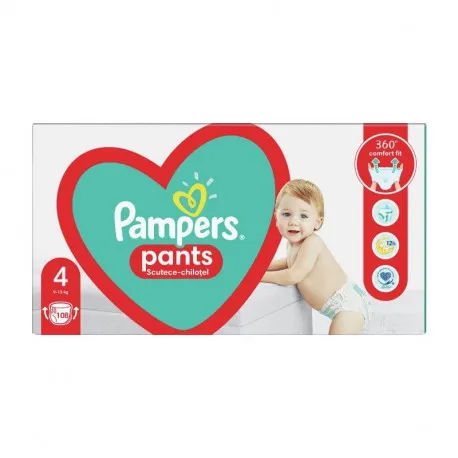 Pampers Pants Scutece chilotel Marimea 4 Maxi, 108 bucati