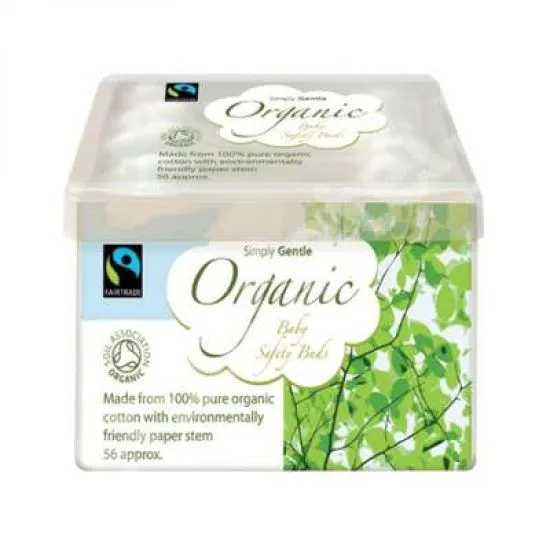 Organic betisoare cu opritor pentru bebelusi x 56 bucati