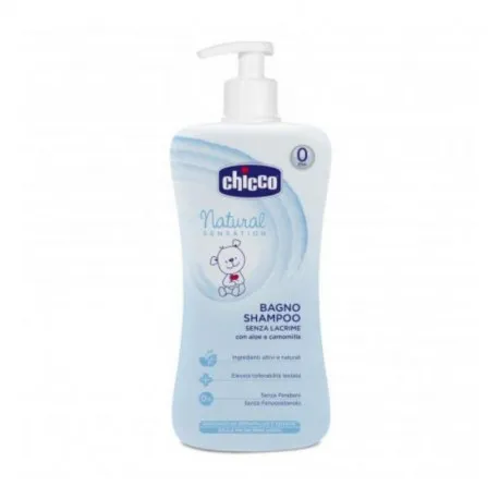 Chicco Natural Sensation Gel de dus si sampon fara lacrimi, 500 ml, 0luni+