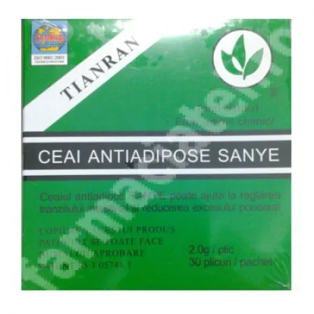 Ceai antiadipos Sanye Tianran, 30 plicuri, China