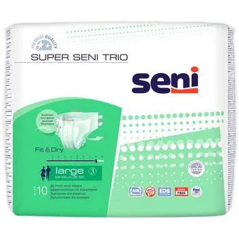 Scutece pentru adulti Super Seni Trio Large, 10 bucati, Seni