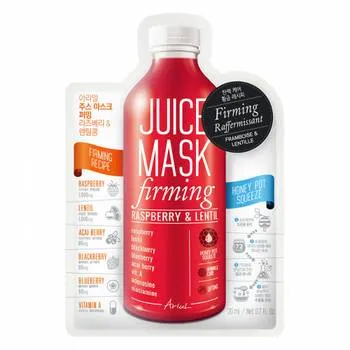 Masca servetel cu zmeura si linte, Juice Mask, 20g, Ariul