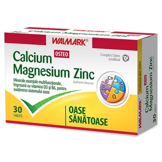 WALMARK CALCIU MAGNEZIU ZINC OSTEO 30 TABLETE