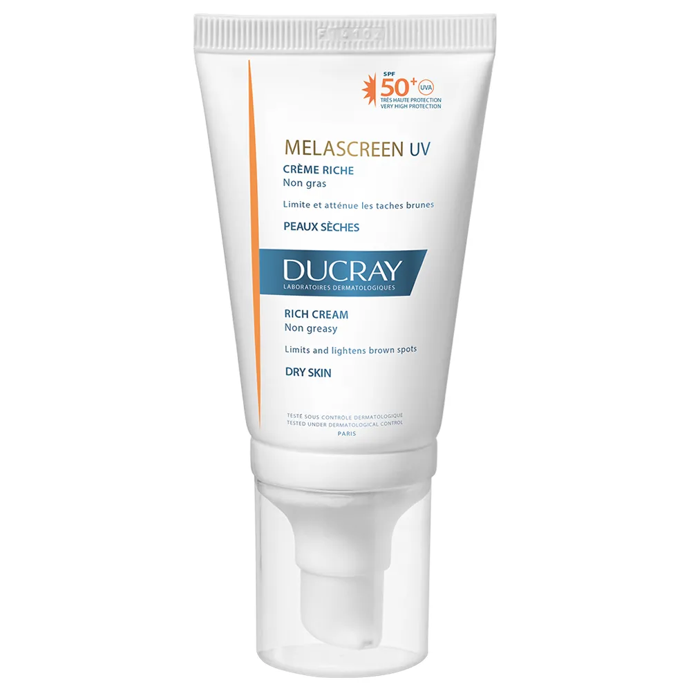 DUCRAY Crema pentru ten uscat cu SPF 50 Melascreen UV Riche, 40 ml