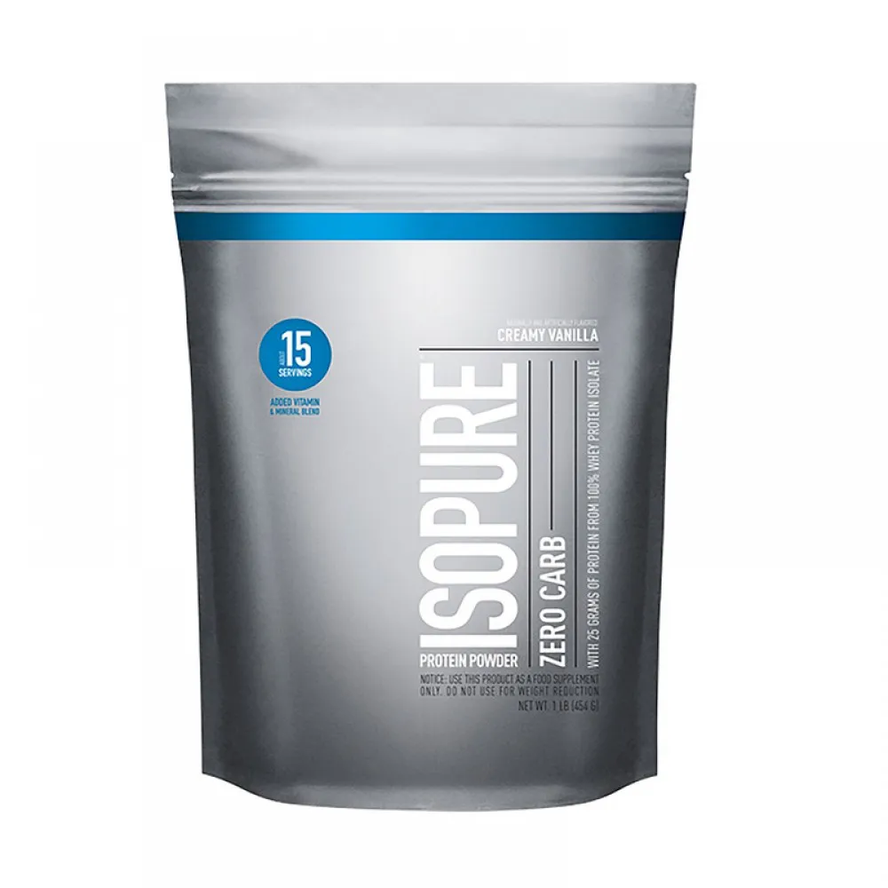 Isopure Zero Carb Proteina izolata din zer fara carbohidrati cu aroma de vanilie (454 grame), GNC