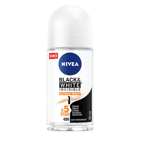 Deodorant roll-on Nivea Black & White Invisible, feminin, 50ml