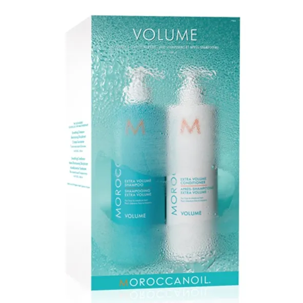 Pachet Duo Volume Sampon pentru volum, 500 ml + Balsam pentru volum, 500 ml, Moroccanoil