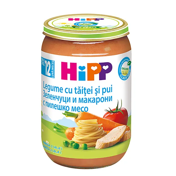 Hipp Piure cu Pui, Legume si taitei 220g