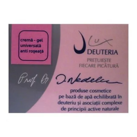 Crema-gel universala antiroseata, 30 ml, Deuteria Cosmetics