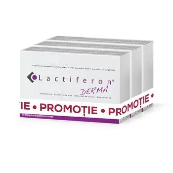 Pachet Lactiferon Derma 2+1, 30 comprimate, Solartium