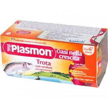 Piure omogenizat de pastrav cu legume 6 luni+, 2 x 80g, Plasmon