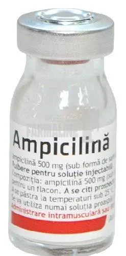 AMPICILINA 500 mg x 100 PULB. PT. SOL. INJ. 500mg ANTIBIOTICE SA