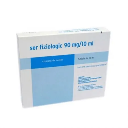 Ser fiziologic, 90 mg/10ml, 5 fiole, Zentiva