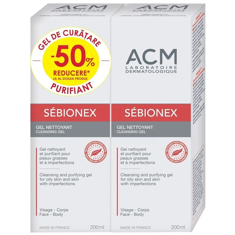 ACM SEBIONEX GEL DE CURATARE 200ML 1+1 50% REDUCERE LA AL 2 LEA PRODUS