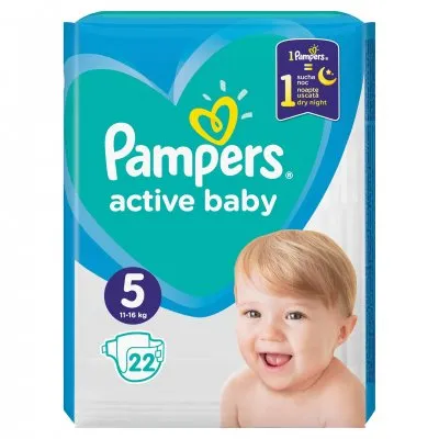 PAMPERS 5 Active Baby (11-16kg) x 22buc