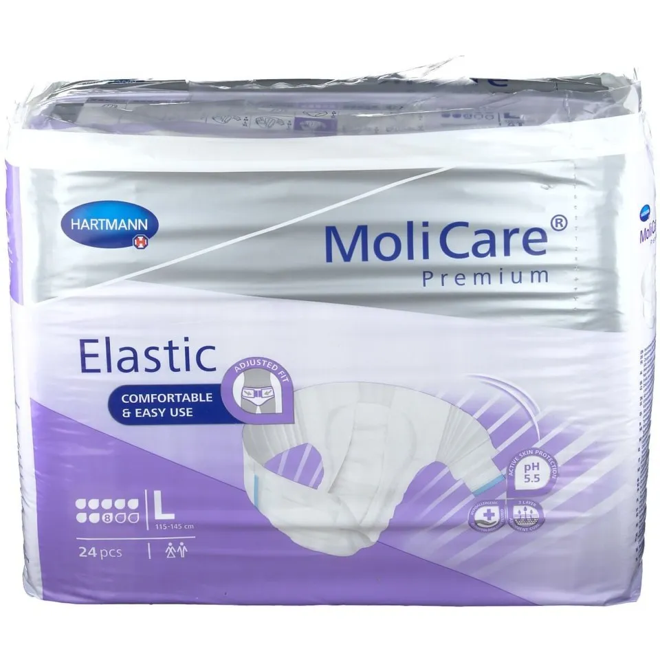 HARTMANN MOLICARE PREMIUM ELASTIC 8 PICATURI L X 24BUC