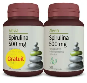 Spirulina 500mg x 30cp+30cp grat (Alevia