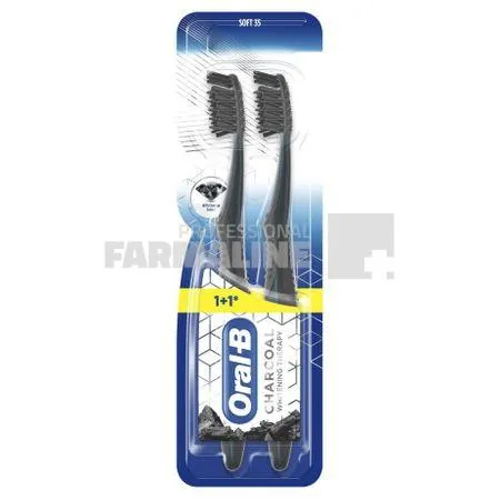 Oral B Periuta de dinti Charcoal 3D 2 bucati