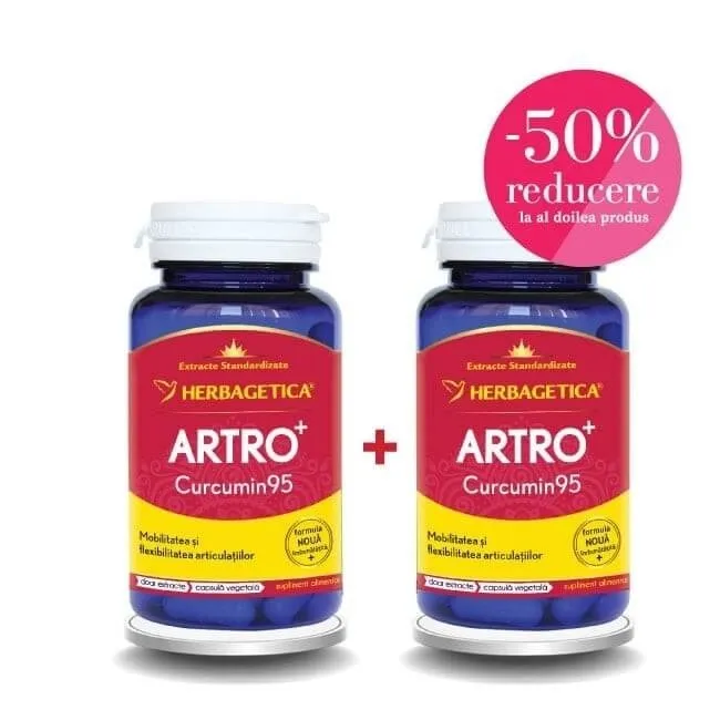 HERBAGETICA Artro Curcumin x 60cps + 60cps - 50% cadou