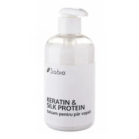 Balsam cu keratina si proteina de matase pentru par vopsit, 300 ml, Sabio